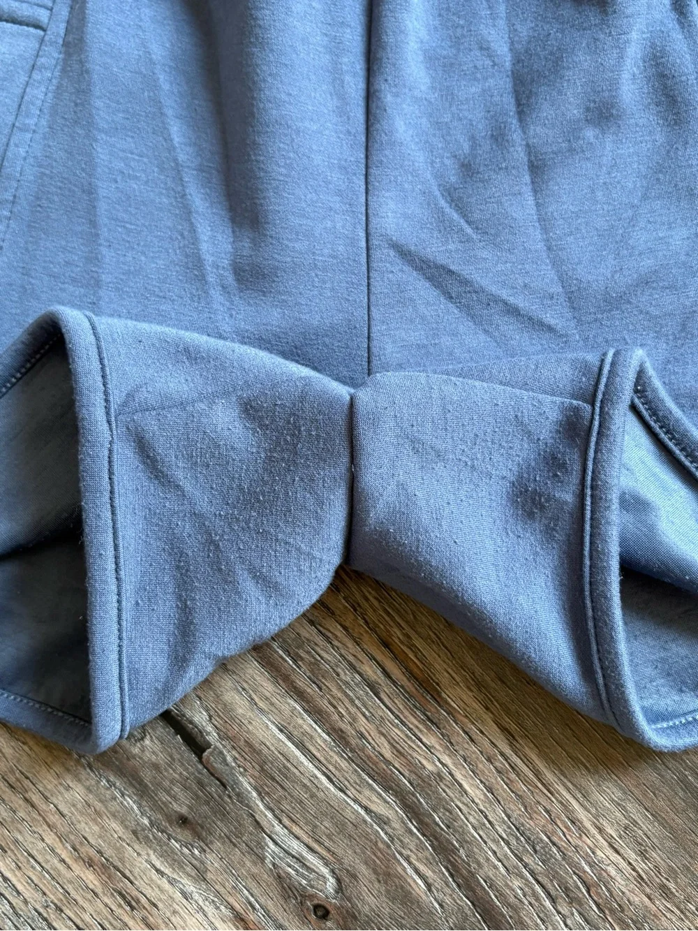 entro Dusty Blue Two-Piece Lounge Set - Mock Neck Sweatshirt & Drawstring Shorts